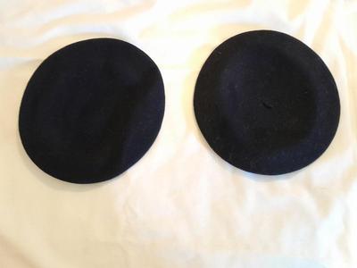 Two vintage Baret hats - RARE Chirola veritable foulard Basque Pure Laine Biset Paris - and Luton Knitting Co. Ltd. Barets Knitted...