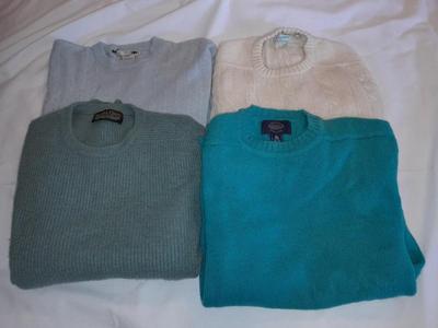 Four vintage Men's sweaters - wool Denver dry good - Brigadoon - Scots Glen Scotland - I levrieri CASHMERE & WOOL