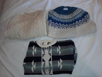 Three vintage Men's sweaters - Generra - Alpaca Imports - White no tag