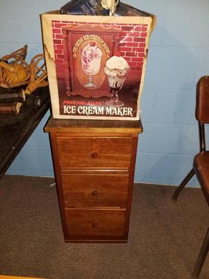 Small Cabinet and Ice Cream Maker
