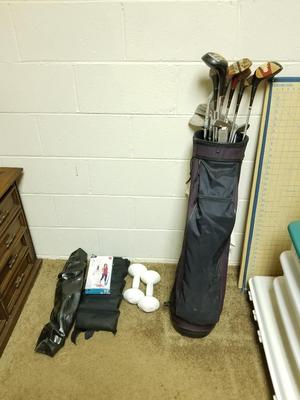 Golf Bag and Exercise Equipment