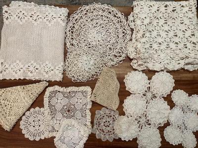 Variety of Crochet Table Runners, Doilies, etc.