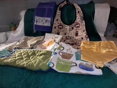 Kitchen towels, large bib and other Kitchen linens