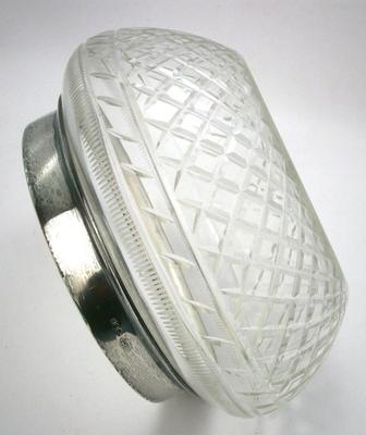 Vintage Cut Glass Bowl with Sterling Silver Rim