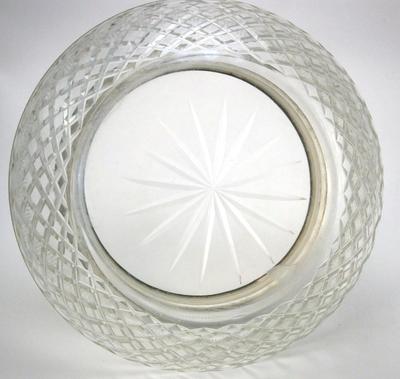 Vintage Cut Glass Bowl with Sterling Silver Rim