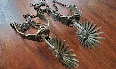 Vtg. Fancy Brass Spurs