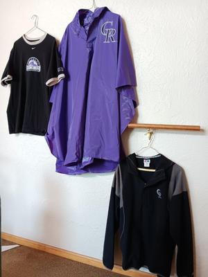 Colorado Rockies Rain Jacket - Nike T-shirt and a zip up jacket
