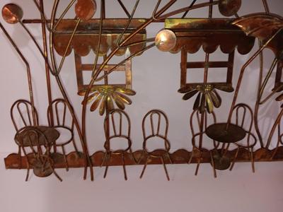Tin Roof! Vintage Tin Cafe Wall Decor Enesco Brutalist Mid Century Jere