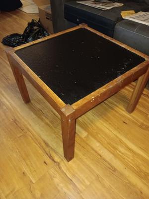 Black soft top - wooden Side table