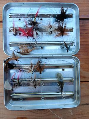 Collection of fishing flies in metal box - Guaranteed to catch the BIG ones!