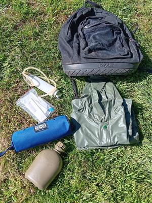 Jansport Day hike bag with rain gear and more