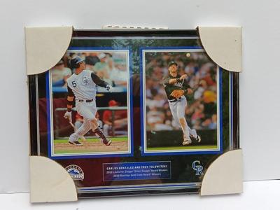 Framed Carlos Gonzalez and Troy Tulowitzki 2010 Louisville Slugger Award winners 2010 Rawlings gold glove winners