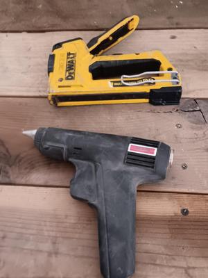 Dewalt stapler and a glue gun