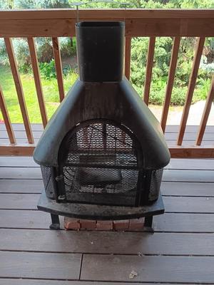 Outdoor patio fireplace/chiminea with instructions