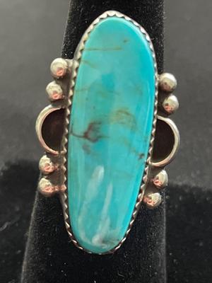 STERLING RING WITH TURQUOISE STONE