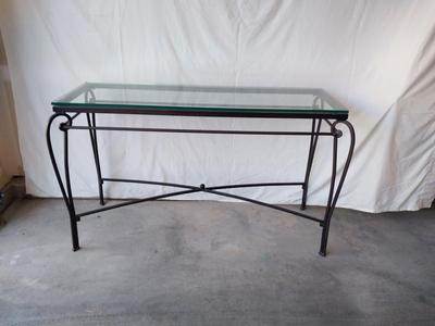 WROUGHT IRON SOFA/FOYER TABLE WITH 3/4