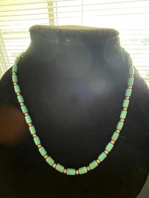 VINTAGE CAROLYN POLLACK STERLING AND TURQUOISE  NECKLACE