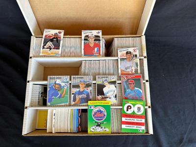 LARGE BOX PARTIALLY FULL OF BASEBALL CARDS