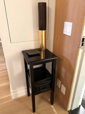 Solid Wood Narrow Side Table in Hickory Brown