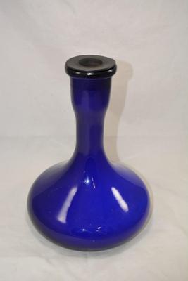 Cobalt Blue Hand-Blown Vase/Decanter with Stopper 11.5" Tall