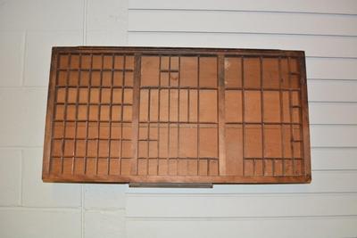 Antique Wooden Type-Set Drawer/Knick Knack Shelf As Is 32.25x16.5