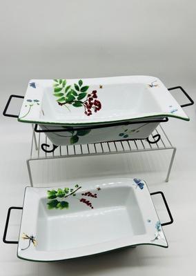 Two Temp-Tations by Tara Wild Gardens Baking Server With Metal Server
