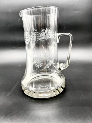 Vintage Large Cut Crystal Flowers-Daisy Pitcher