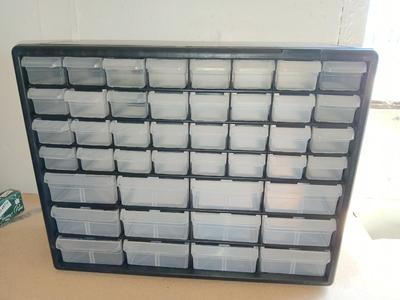 Brand new Organizing Bin - 44 Clear Drawers Stackable Storage Cabinet Parts / hardware / crafts