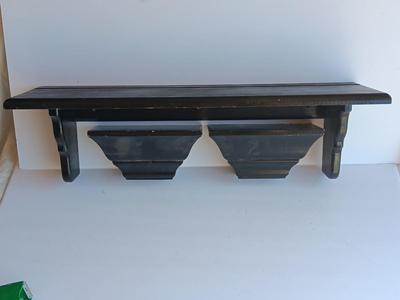 Black Wooden shelf with two smaller shelves