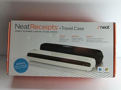 Brand new Neat Receipts Mobile scanner and Digital filing system with travel case