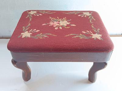 Small embroidered - decorative footstool