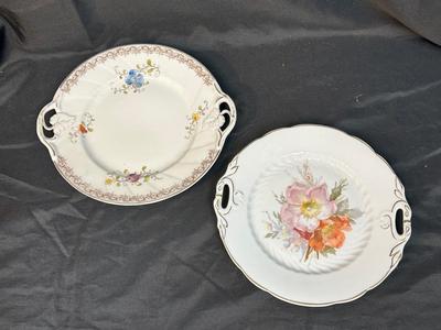 Pair of Vintage China Cake Plates Floral Patterns C.T. Germany
