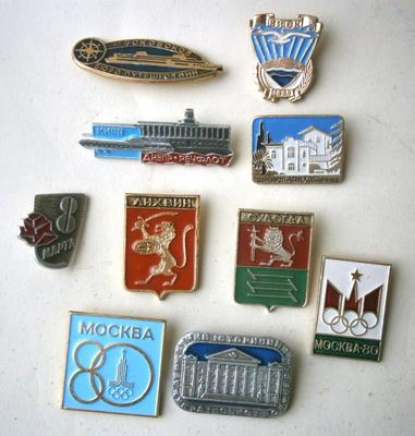 10 Old Russian Commemorative Pins