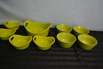 LOT 20.  COLLECTION OF GREEN BOWLS