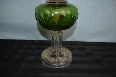 LOT 41. GLASS OIL LAMP