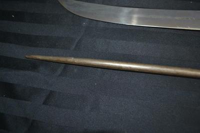 LOT 60. KNIFE, AWL AND KNIFE SHARPENER
