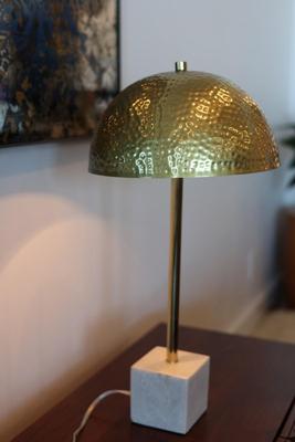 Brass Accent Lamp W/ Marble Base