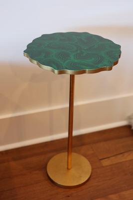 Malachite Side Table - Heavy Iron Base (see description)