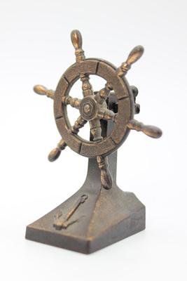 Old Time Ship Steering Wheel Die Cast Metal Pencil Sharpener