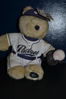 LOT 141.  PADRES AND SAN DIEGO CHARGERS PLUSH BEAR