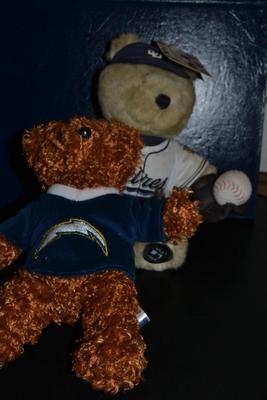 LOT 141.  PADRES AND SAN DIEGO CHARGERS PLUSH BEAR