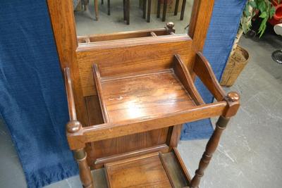 LOT 142. HALL TREE WITH MIRROR