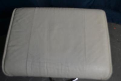 LOT 151 KEBE MADE IN DENMARK WHITE LEATHER AND CHROME OTTOMAN