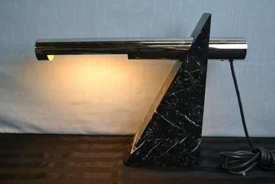LOT 158  Robert Sonneman For George Kovacs Marble & Chrome Desk/Table Lamp