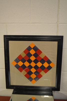Framed Quilt Block found in a box from 1928