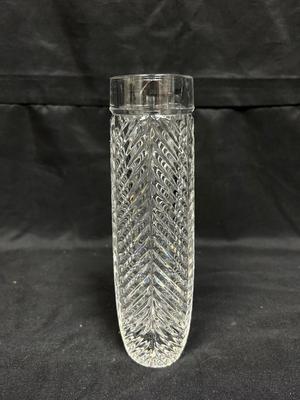 Ralph Lauren Herringbone Ribbed Crystal Glass Bud Vase
