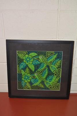 Stunning Framed & Matted Hand Crafted Vibrant Mola Applique