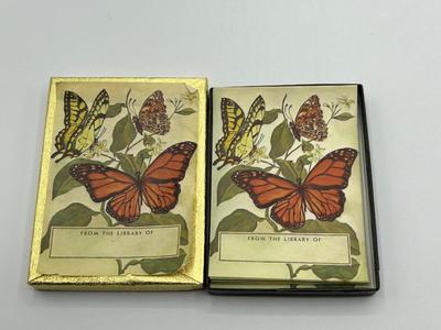 Vintage Monarch Swallowtail Butterfly Pattern Bookplates in Original Box
