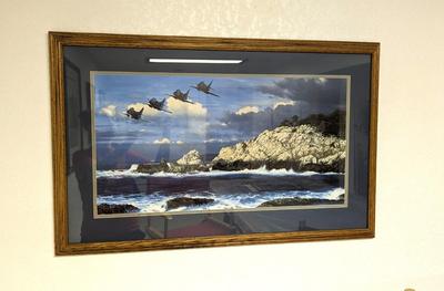 William Phillips Shore Birds at Point Lobos Framed Print