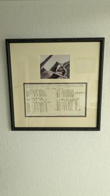 Johnnie Johnson Framed Pilot Log